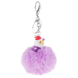 Max Santa Claus Fluffy Ball Keychain Keyring Car Key Chain Ring Hanging Decor Purple