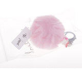 Max Santa Claus Fluffy Ball Keychain Keyring Car Key Chain Ring Hanging Decor Pink