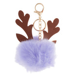 Max Keychain Christmas Elk Keyring Handbag Wallet Purse Decoration Light Purple