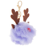 Max Keychain Christmas Elk Keyring Handbag Wallet Purse Decoration Light Purple