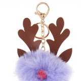 Max Keychain Christmas Elk Keyring Handbag Wallet Purse Decoration Light Purple