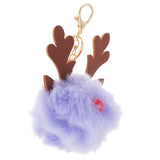 Max Keychain Christmas Elk Keyring Handbag Wallet Purse Decoration Light Purple