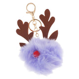 Max Keychain Christmas Elk Keyring Handbag Wallet Purse Decoration Light Purple