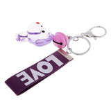 Max Crystal Resin Pendant Car Handbag Keychain Keyring Teddy Dog Model Purple