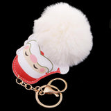 Max Cute Santa Claus Style Key Chain Keyring Pendant Lady Bag Car Pendant Beige