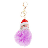 Max Cute Santa Claus Style Key Chain Keyring Pendant Lady Bag Car Pendant Purple