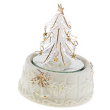 Maxbell Merry Go Round Wind Up Music Box Spun Glass Art Crafts Christmas Tree Gift