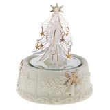Maxbell Merry Go Round Wind Up Music Box Spun Glass Art Crafts Christmas Tree Gift