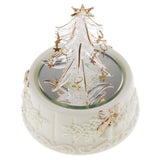 Maxbell Merry Go Round Wind Up Music Box Spun Glass Art Crafts Christmas Tree Gift