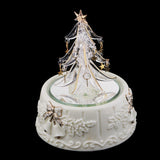 Maxbell Merry Go Round Wind Up Music Box Spun Glass Art Crafts Christmas Tree Gift