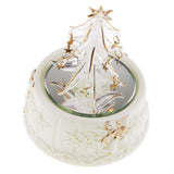 Maxbell Merry Go Round Wind Up Music Box Spun Glass Art Crafts Christmas Tree Gift