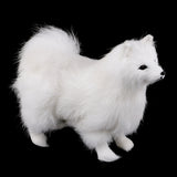 Max Realistic White Faux Fur Dog Animal Model Figures Home Decoration