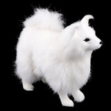 Max Realistic White Faux Fur Dog Animal Model Figures Home Decoration