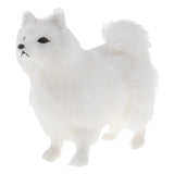 Max Realistic White Faux Fur Dog Animal Model Figures Home Decoration