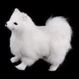 Max Realistic White Faux Fur Dog Animal Model Figures Home Decoration