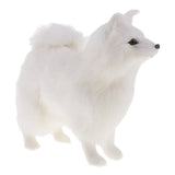 Max Realistic White Faux Fur Dog Animal Model Figures Home Decoration