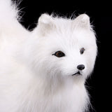 Max Realistic White Faux Fur Dog Animal Model Figures Home Decoration