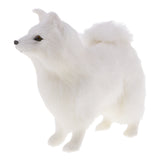 Max Realistic White Faux Fur Dog Animal Model Figures Home Decoration