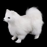 Max Realistic White Faux Fur Dog Animal Model Figures Home Decoration