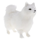 Max Realistic White Faux Fur Dog Animal Model Figures Home Decoration