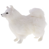 Max Realistic White Faux Fur Dog Animal Model Figures Home Decoration