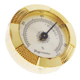 Max High Accuracy Round Gold Frame Hygrometer for Cigar Humidor