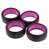 Max Double Liner Rubber Tires Shockproof Tyre Patterns for 1/10 HSP 94123 Purple