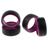 Max Double Liner Rubber Tires Shockproof Tyre Patterns for 1/10 HSP 94123 Purple