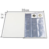 Max 120 Pieces 10 Page Coins Storage Album Money Collecting Holders Book Brown