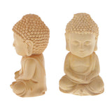 Max 7cm Boxwood Buddha Statue Sakyamuni Figurine Handmade Sculpture Decoration