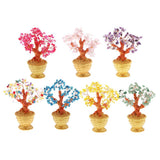 Max 7'' Mini Crystal Money Tree Bonsai Style Lucky Wealth Luck Feng Shui Yellow