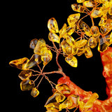 Max 7'' Mini Crystal Money Tree Bonsai Style Lucky Wealth Luck Feng Shui Yellow