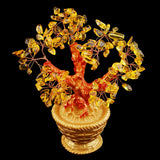 Max 7'' Mini Crystal Money Tree Bonsai Style Lucky Wealth Luck Feng Shui Yellow