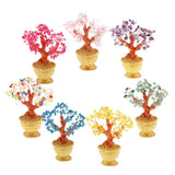 Max 7'' Mini Crystal Money Tree Bonsai Style Lucky Wealth Luck Feng Shui Yellow