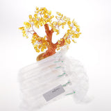 Max 7'' Mini Crystal Money Tree Bonsai Style Lucky Wealth Luck Feng Shui Yellow