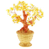 Max 7'' Mini Crystal Money Tree Bonsai Style Lucky Wealth Luck Feng Shui Yellow