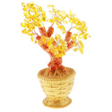 Max 7'' Mini Crystal Money Tree Bonsai Style Lucky Wealth Luck Feng Shui Yellow