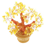 Max 7'' Mini Crystal Money Tree Bonsai Style Lucky Wealth Luck Feng Shui Yellow
