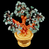 Max 7'' Mini Crystal Money Tree Bonsai Style Lucky Wealth Luck Feng Shui Green
