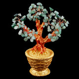 Max 7'' Mini Crystal Money Tree Bonsai Style Lucky Wealth Luck Feng Shui Green