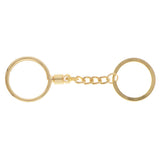 Max 27mm Coin Holder Keychain Round Golden Plastic
