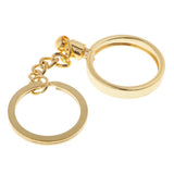 Max 27mm Coin Holder Keychain Round Golden Plastic