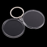 Max 40mm Coin Holder Keychain Round Silver Plastic  Style -1
