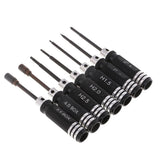 Max 7x Hexagon Screwdriver Tool Wrench Sleeve/Flat Heat/Cross for RC Plane Black