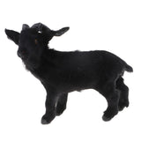 Max Simulation Goat Sheep Figurines Animal Plush Toy Christmas Decor Black 21cm