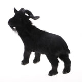 Max Simulation Goat Sheep Figurines Animal Plush Toy Christmas Decor Black 21cm