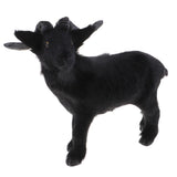 Max Simulation Goat Sheep Figurines Animal Plush Toy Christmas Decor Black 21cm