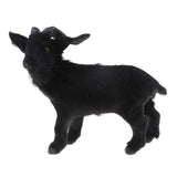 Max Simulation Goat Sheep Figurines Animal Plush Toy Christmas Decor Black 21cm