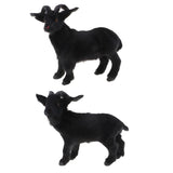 Max Simulation Goat Sheep Figurines Animal Plush Toy Christmas Decor Black 21cm