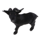 Max Simulation Goat Sheep Figurines Animal Plush Toy Christmas Decor Black 21cm